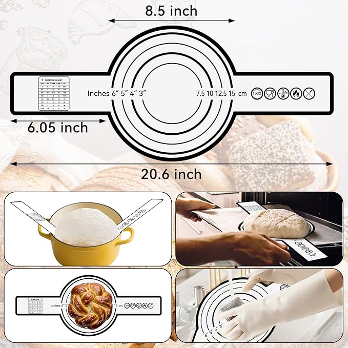 24 PCS Sourdough Starter Kit w/ 34oz Sourdough Starter Jar, Sourdough Bread Baking Supplies 9" Round & 10" Oval Silicone Banneton Bread Proofing Baskets & Baking Tools Set, Ideal Gift for Baking Gift