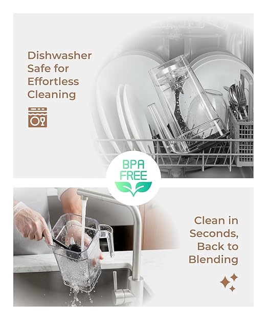 SYBO HS-210 Commercial Professional Blender with Quiet Shield, Heavy-Duty 1400W High-Speed, 48oz BPA Free Container, Easy to Clean, Dishwasher safe, for Juice, Ice Shakes, Smoothies, Frozen Drinks