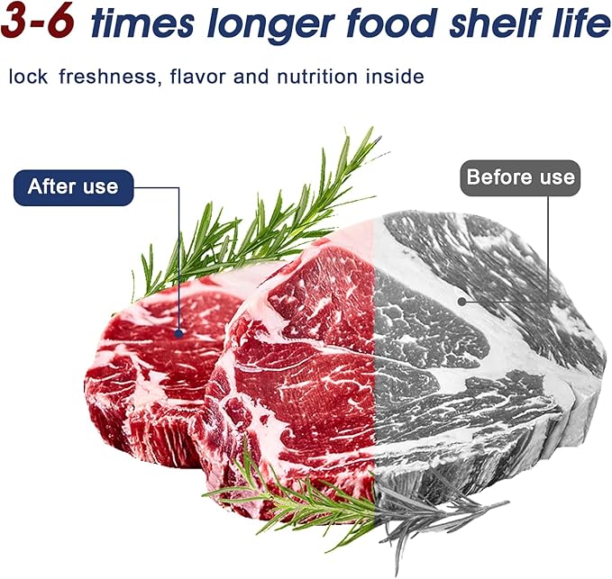 Vacuum Sealer Bags 2 Rolls 8"x50' Commercial Grade Food Saver Bags for Seal a Meal, BPA Free, Heavy Duty, Great for vac Storage, Meal Prep or Sous Vide