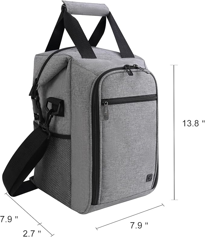 ALLCAMP 4 Bottle Wine Gift Bag - Insulated Tote Cooler, Adjustable Strap, Includes 4 Wine Glasses, Napkins & Corkscrew, Portable Travel Gifting(Gray)