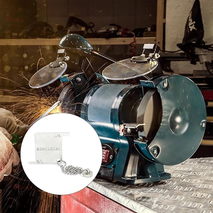 SCOTTCHEN Bench Grinder Safety Gauge, Stainless Steels Bench Grinder Safety Scale with Anti-lost Magnet-2 Pack