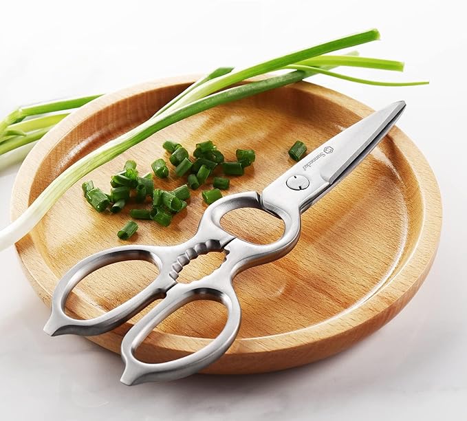 Sunnecko Heavy Duty Kitchen Scissors - Stainless Steel Kitchen Shears, Ultra Sharp Micro Serrated Poultry Shears, Cooking Scissors for Meat, Dishwasher Safe