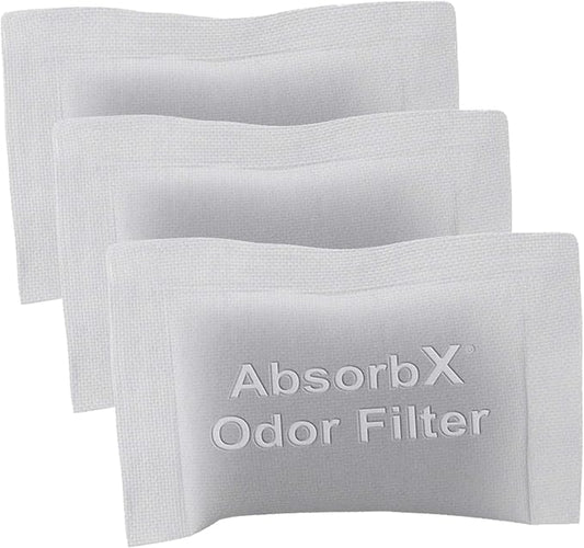 SensorCan Official AbsorbX Trash Can Deodorizer 3-Pack, All Natural Activated Charcoal Odor Absorber Stops Garbage Smells, Air Filter Freshener for 8 Gal and Larger Waste Bins with Compartment