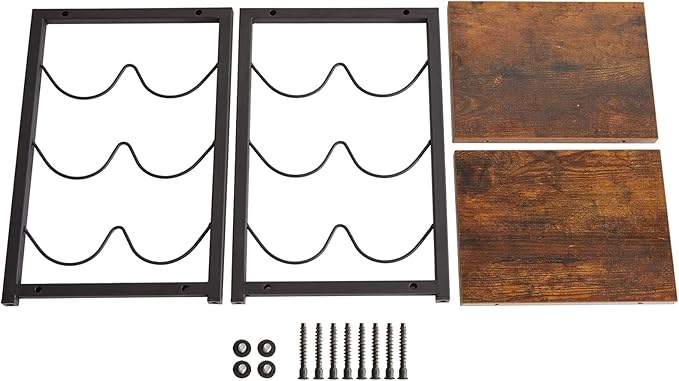 IBUYKE Rustic Wood 6 Bottles Wine Rack for Countertop,3 Tier Free Standing Wine Rack,Wine Bottle Holder Stand Organizer for Home Decor Bar,Cabinet, Pantry,Countertop TMJ901H