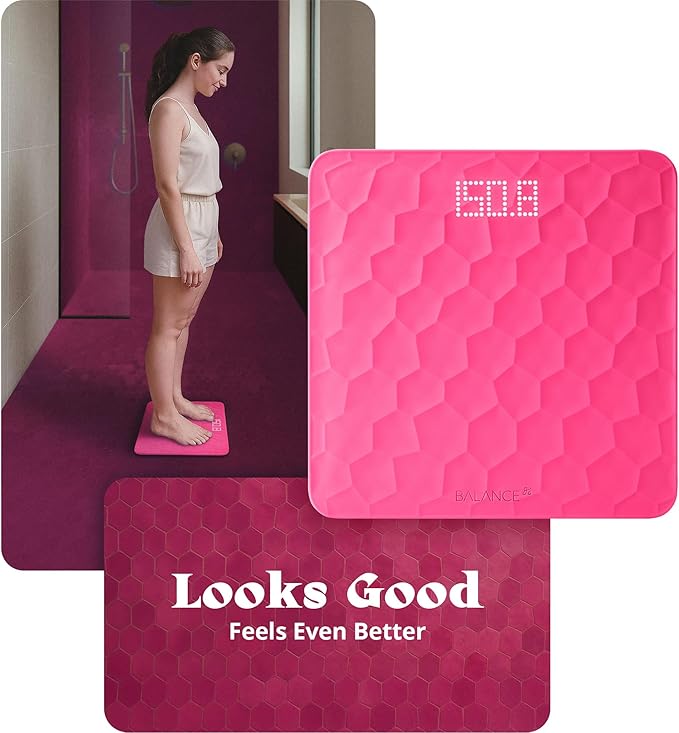 Greater Goods Colorful Designer Bathroom Scale: Non-Slip Silicone Cover, Hidden LED Display, Spot-On Precision, 400 lb Capacity