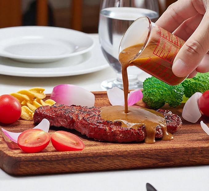 Ackers High Borosilicate Glass Measuring Cup Set with Pour Spout,60ml(2OZ),120ml(4OZ), 250ml(8OZ) Glass Measuring Beaker for Kitchen or Restaurant, Easy to Read