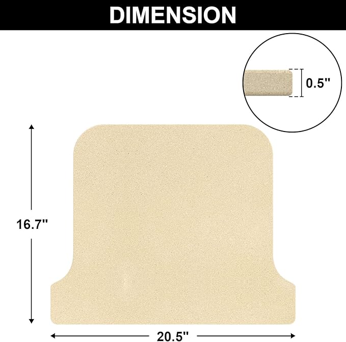 Pizza Stones Replacement Parts for Ooni Koda 16 Gas Oven, 28mbar Outdoor Propane Pizza Oven Cordierite Baking Stones for Ooni Pizza Stones Accessories for Bread