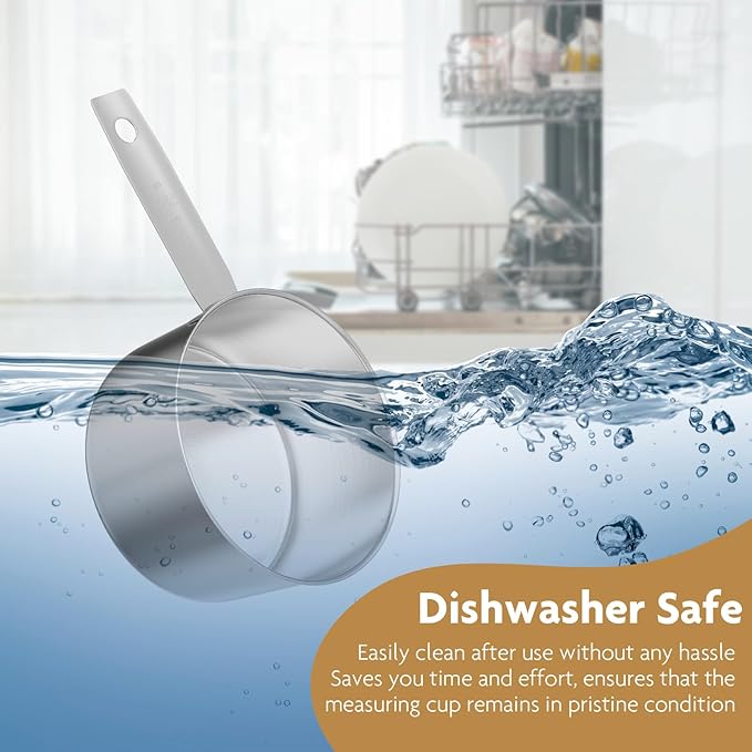 1PCS 1/8Cup(2Tbsp, 30ml, 2oz) Stainless Steel Measuring Cup, Single Metal Scoop for Wet and Dry Ingredients, Great Kitchen Gadgets for Cooking