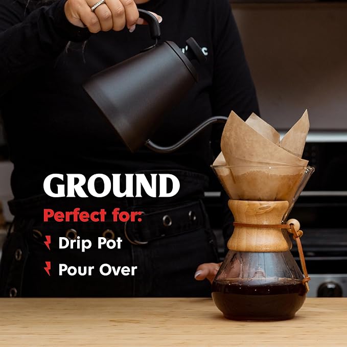 Death Wish Coffee, Organic and Fair Trade Medium Roast Ground Coffee, 16 Ounce (Pack of 1)