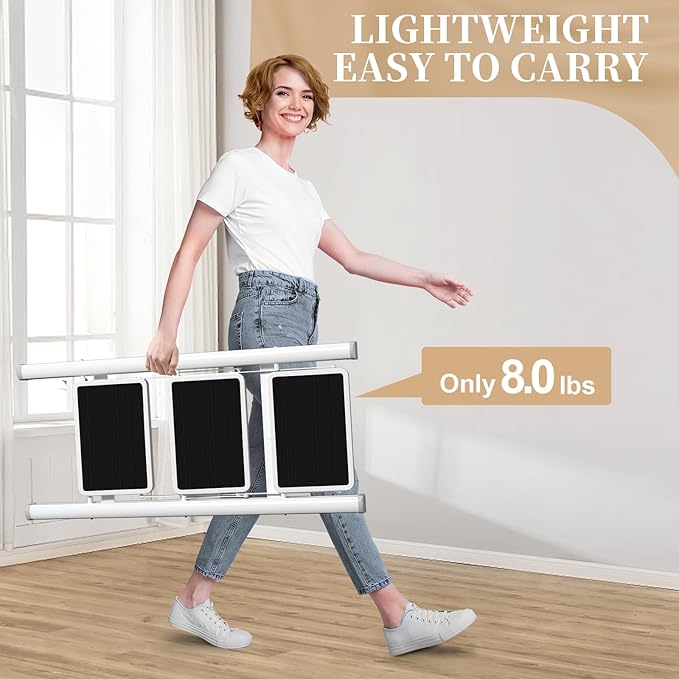 HBTower 3 Step Ladder Folding Step Stool, 330 Lbs Capacity Step Stool for Adults, Closet Step Stool Ladder with Anti-Slip Wide Pedals Household Office, White