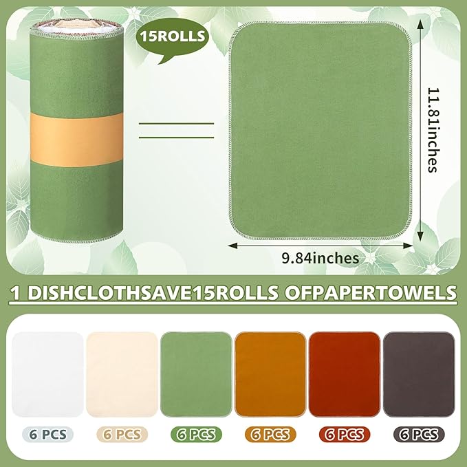 36 Pack Reusable Cleaning Cloths Washable Cotton Kitchen Dish Towels for Home Christmas Party Supplies Bulk, 9.84x11.81in (Earth Tone)