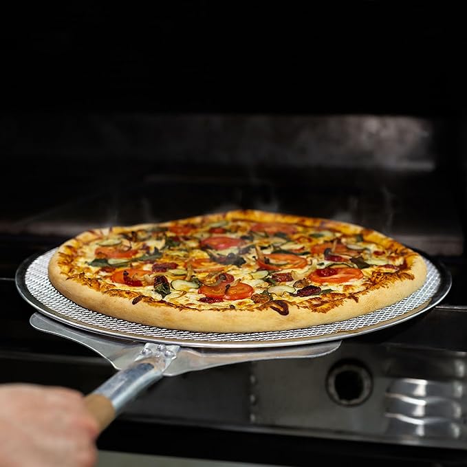 LRui Pizza Screen,10 Inch,12 Pack,Seamless Aluminum Pizza Pan With Holes.