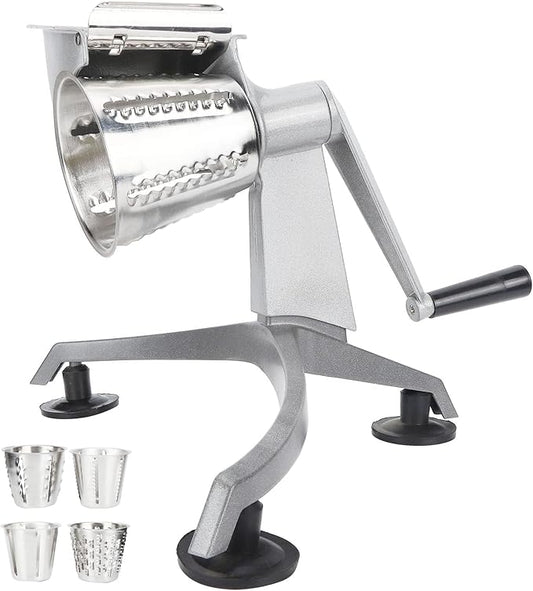 Vegetable Cutter Grater, Roller Type Cheese Chopper, Hand Crank Kitchen Grater, Multi Functional Kitchen Mandoline for Potato, Onion, Cucumber