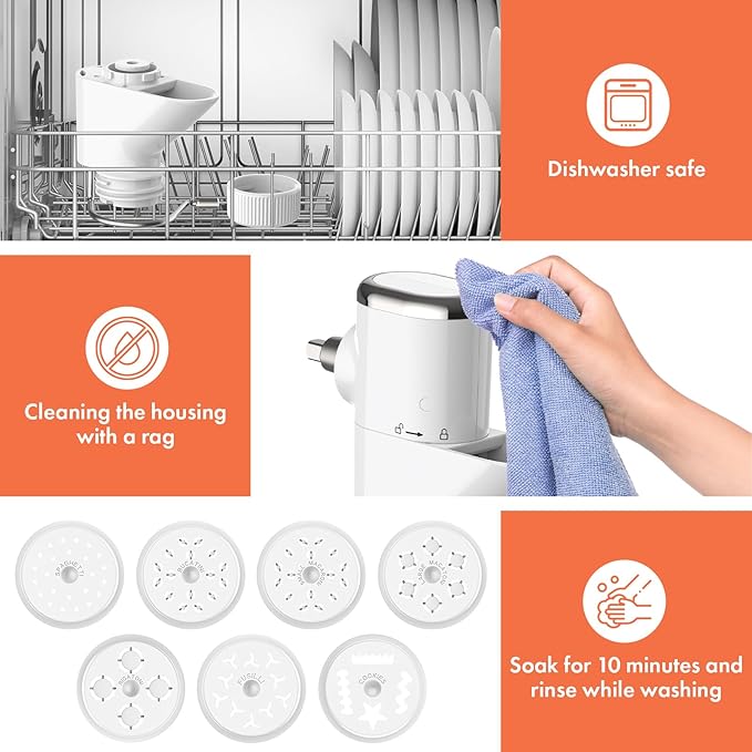 Cofun Gourmet Pasta Press Attachment for KitchenAid Stand Mixer, Pasta Maker with 7 Interchangeable Plates to Make 7 Pasta Shapes, Easy to Use & Easy Clean Pasta Attachment for KitchenAid Stand Mixer