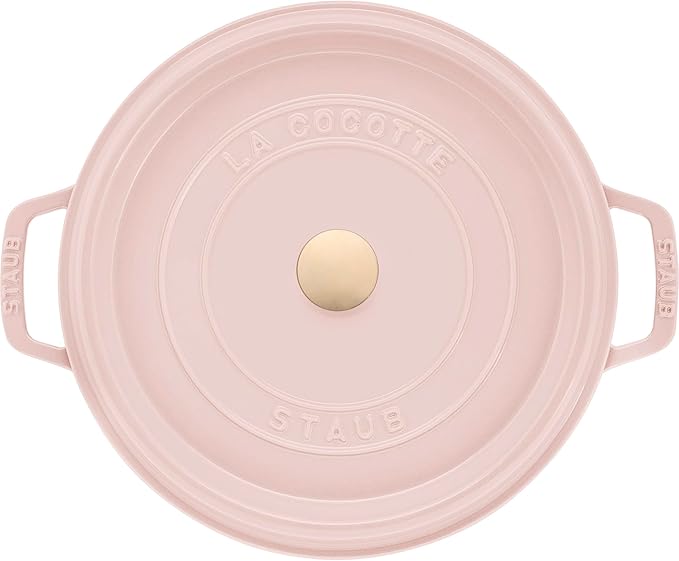 Staub Cast Iron Round Cocotte 7-quart-Peony Pink