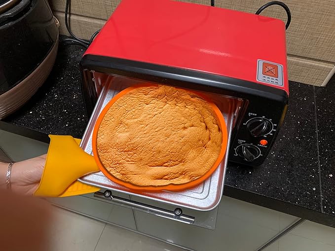 JETKONG 8-Inch Pumpkin Cake Pan Silicone Pumpkin Cake Mold 3D Pumpkin Shaped Baking Cake Tin (Orange)