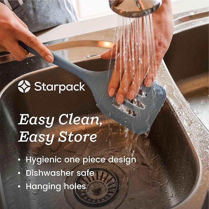 Starpack 'Like a Boss' XL Premium Silicone Cooking Utensils Set (6 Pcs) 13" - Heat Resistant Kitchen Utensils 600°F - Non-Stick Silicone Utensil Set - Large Kitchen Utensils Set for Cooking & Serving