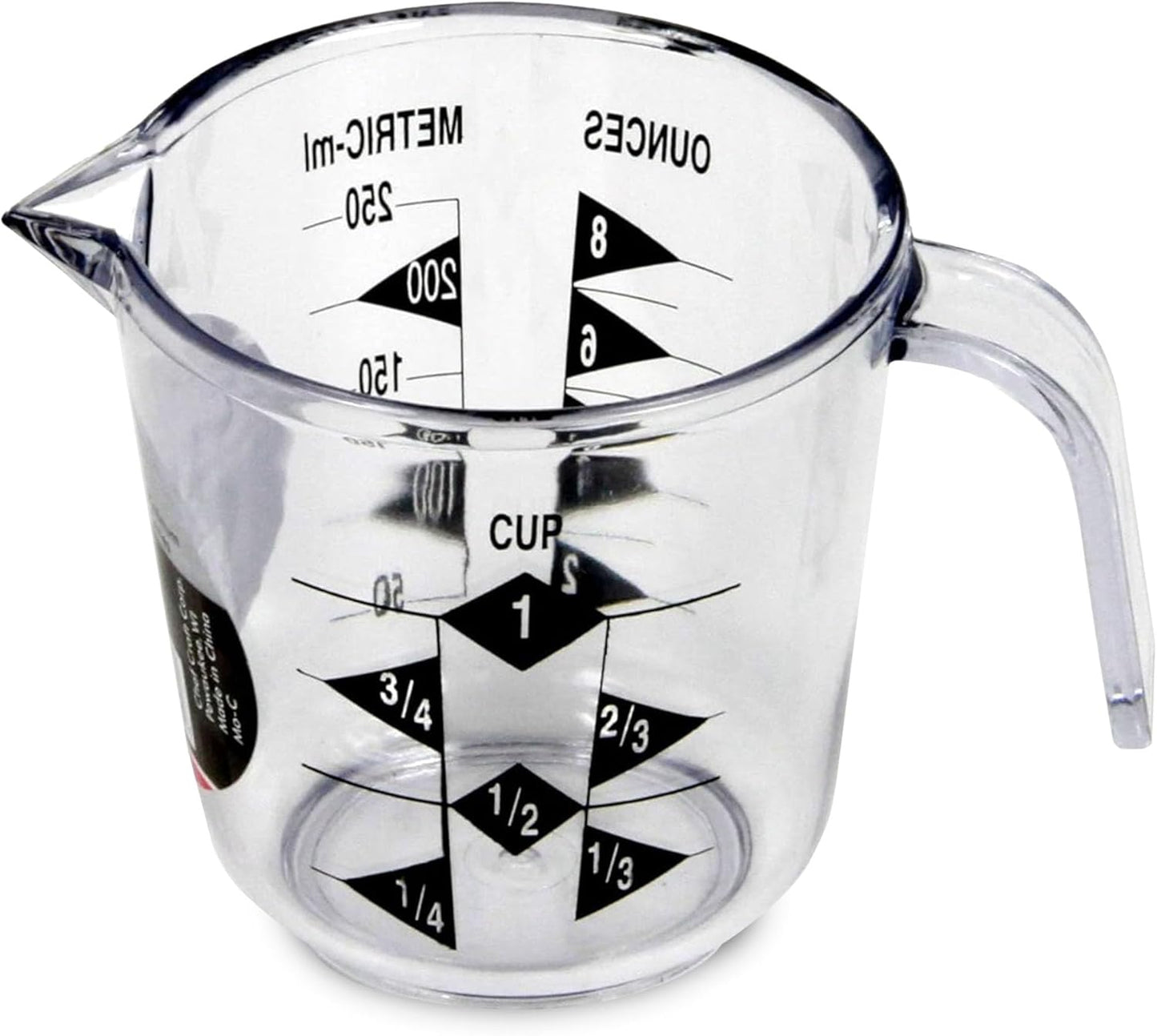Chef Craft Select Plastic Measuring Cup, 1 Cup Capacity, Clear