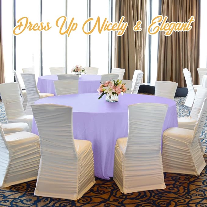 BRILLMAX 10 Pack Lavender Round Tablecloths 90 Inch - Circle Bulk Linen Polyester Fabric Washable Table Cloth Cover for Wedding Reception Banquet Birthday Party Buffet Restaurant