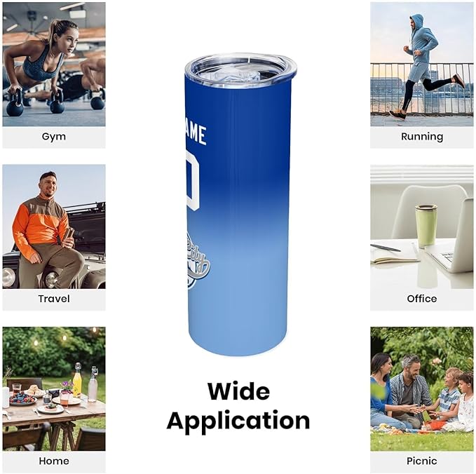 Custom Tumbler Stainless Steel Cup Personalized Baseball Vacuum Insulation Travel Mug Add Your Name Number Fans Gift for Baseball Fans