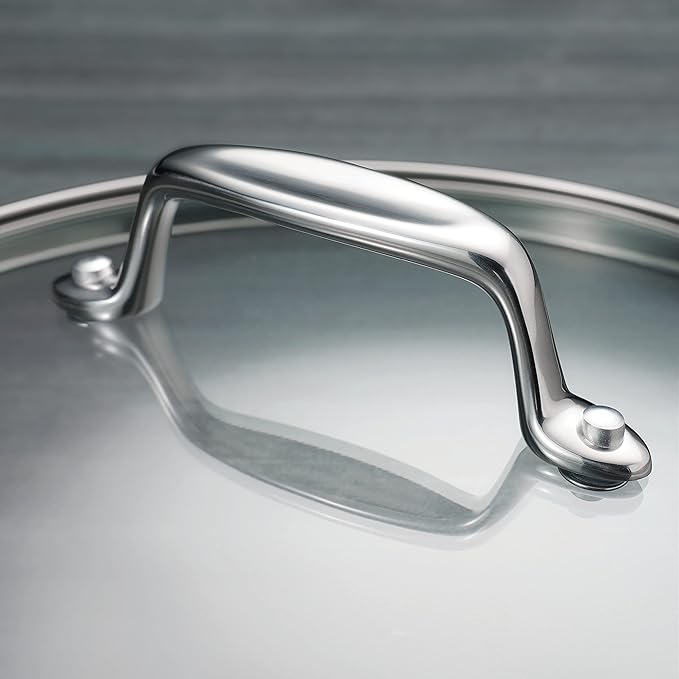 Tramontina Tri-Ply Clad Stainless Steel 3-Quart Sauce Pan with Glass Lid, Induction-Ready, Dishwasher-Safe, NSF-Certified