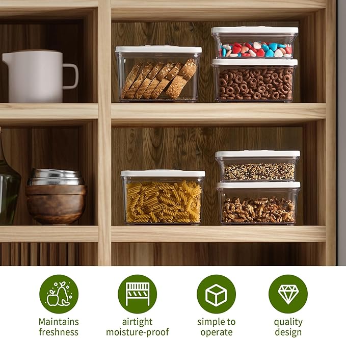 3 Vacuum Seal Containers Set with Sealer Machine - Airtight Food Storage Containers, Meal Prep Containers, BPA-Free & Leakproof, for Vegetable, Meat, Snack, Bread and More (white)