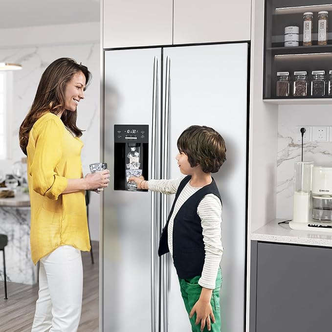 2025 Upgrade 20 Cu.ft. Large Refrigerator Fridge, 2 French Door Stainless Steel with Water Dispensor, Ice Maker for the Kitchen, Home