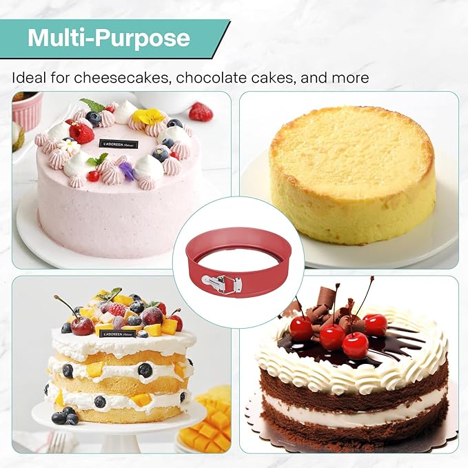 10In Glass Bottom Springform Pan,10 inch Nonstick Cheesecake Pan with Silicone Seal for Easy Release, Leak-Proof, Great Gift for Baking Lovers