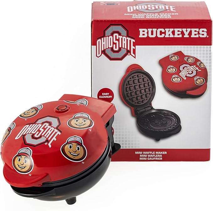 Uncanny Brands Ohio State Buckeyes Brutus Buckeye Mini Waffle Maker - Cook With Your Favorite Mascot