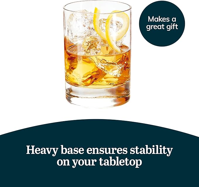Libbey 918CD Heavy Base Finedge Rim Double Old Fashioned Glasses, 13.5-ounce, Set of 12