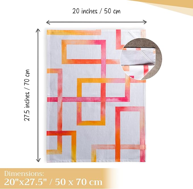 Maison d' Hermine Kitchen Towels Set of 3 100% Cotton 27.50" x 20" Reusable Cloth Tea Dish Towels Absorbent with Hanging Loop for Kitchen, Home, Dining, Cocktail Parties Spring/Summer (Summer Maze)