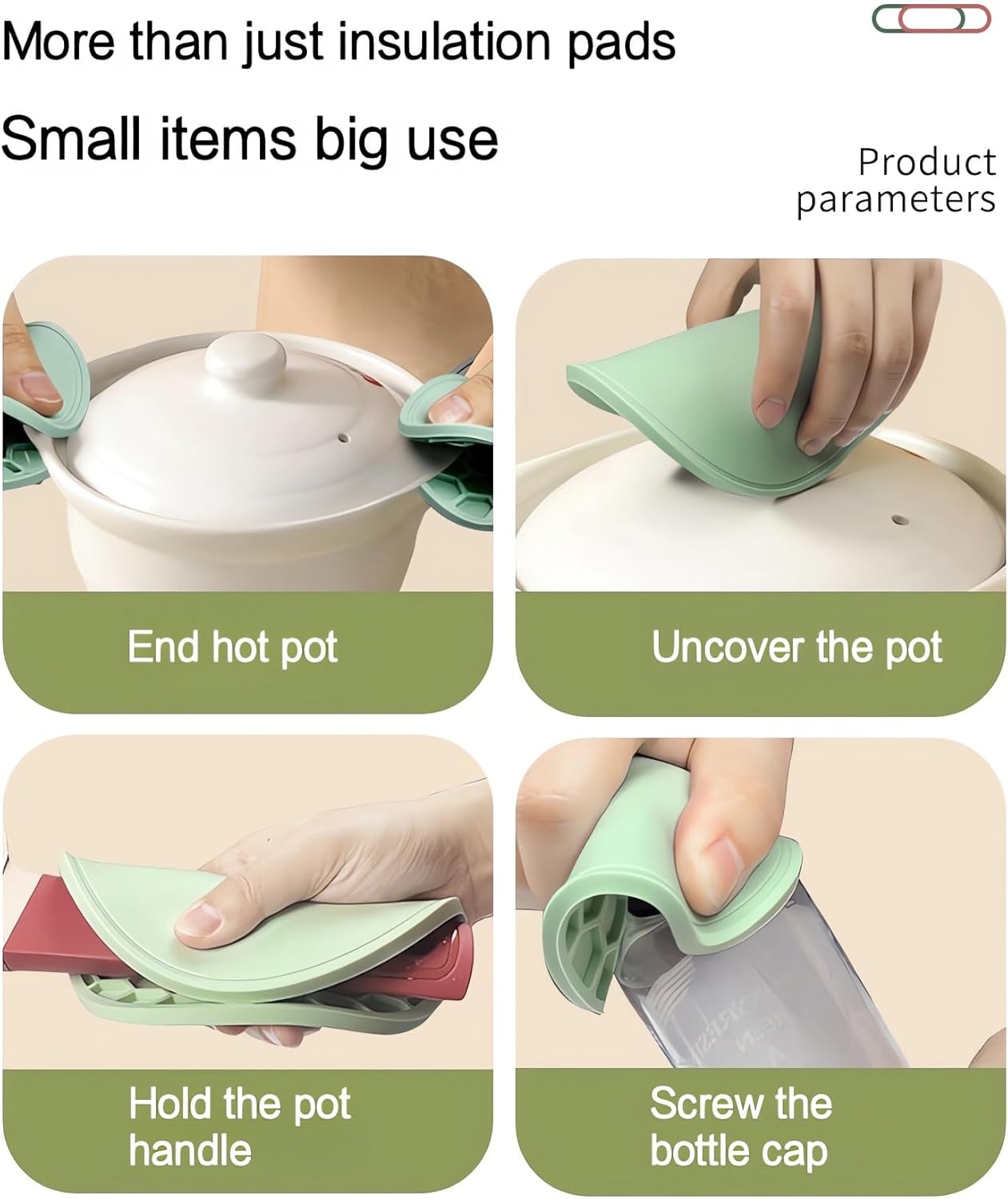 5-Pack Silicone Trivet Mats for Hot Pots, Pans & Dishes – Non-Slip Heat Resistant Round Placemats, Kitchen Counter Protectors & Coasters (Home Essentials Dark Green 6.3"*6.3"*0.24")