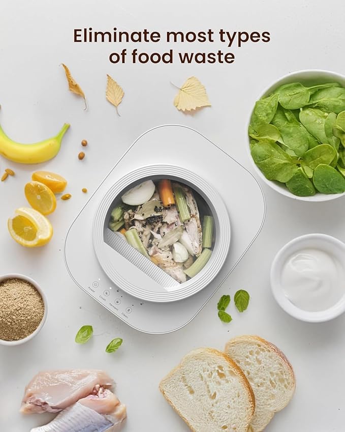 Electric Composter for Kitchen, 4L Smart Countertop Compost Bin, Odorless | Low Noise | Auto-Cleaning | Turn Food Waste into Fertilizer Within 3 Hrs