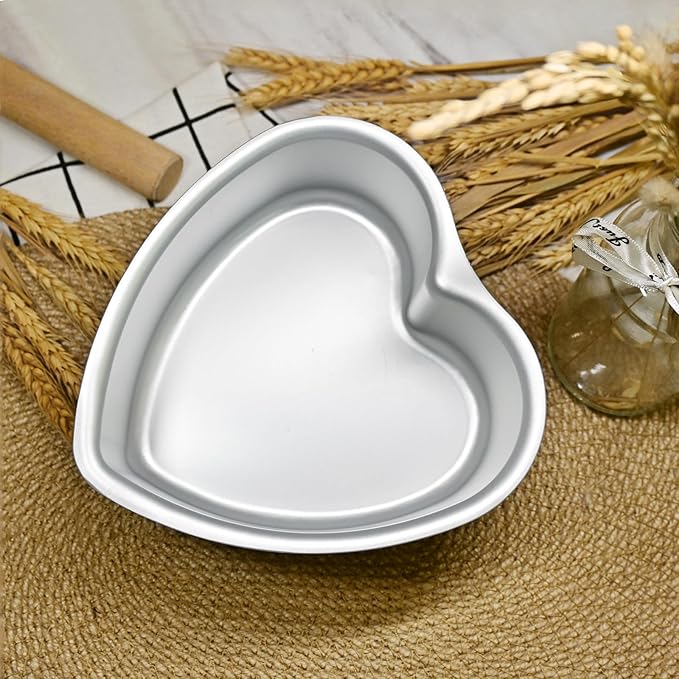6 3 Inch Heart Shape Cake Pan, Baking Pan,Anodized Heart Cake Pans, Aluminum Pan, For Wedding Birthday and Other Occasions Cake.silver