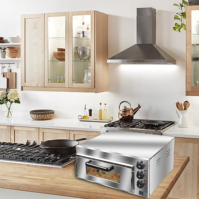 ZXMT Commercial Pizza Oven 2000W Stainless Steel Pizza Oven Countertop 110V Electric Pizza and Snack Oven Deluxe Pizza and Multipurpose Oven for Restaurant Home Pizza Pretzels Baked Dishes