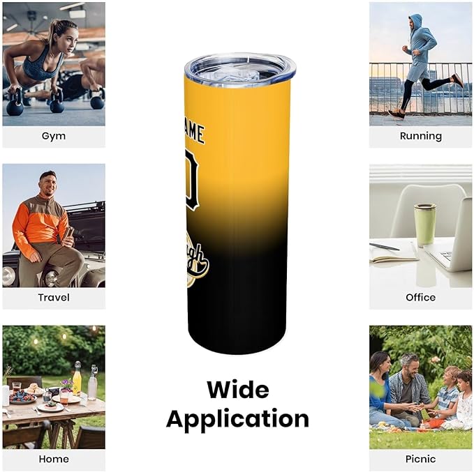 Custom Tumbler Stainless Steel Cup Personalized Baseball Vacuum Insulation Travel Mug Add Your Name Number Fans Gift for Baseball Fans