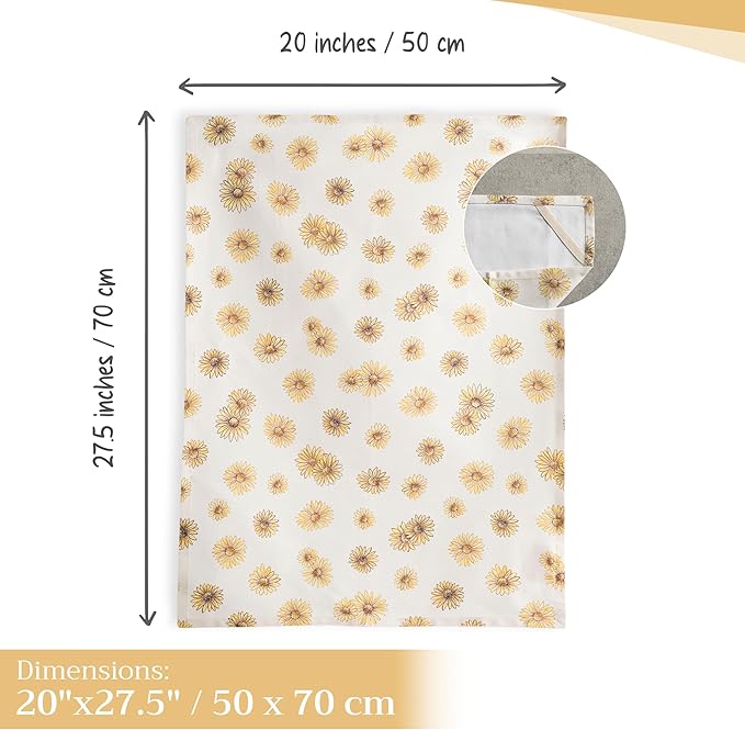 Maison d' Hermine Kitchen Towels Set of 3 100% Cotton 20" x 27.5" Reusable Cloth Tea Dish Towels Absorbent with Hanging Loop for Kitchen Dining Thanksgiving Christmas Decorations (Bagatelle)