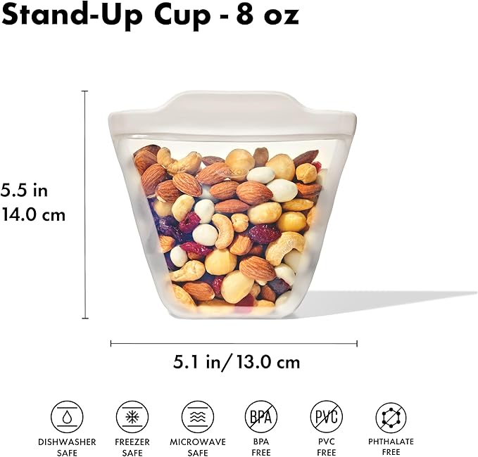 OXO Good Grips Silicone Reusable Bag - Stand-Up Cup (8 oz) - Oat