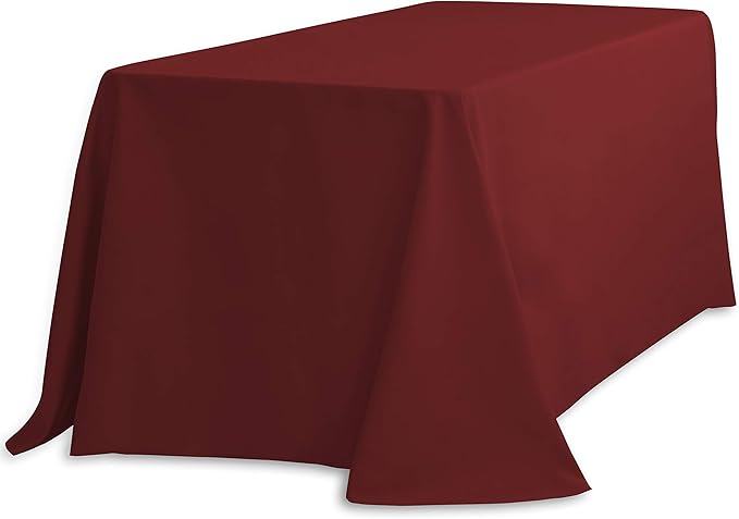 LinenTablecloth 90 x 132-Inch Rectangular Polyester Tablecloth Burgundy