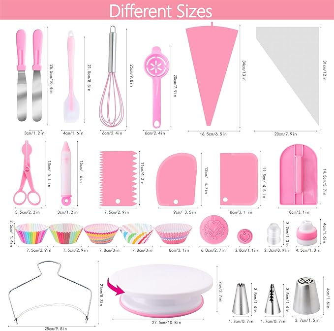 Cake Decorating Supplies Kit Tools 356pcs, Nifogo Baking Accessories with Cake Turntable, Pastry Piping Bag, Piping Icing Tips for Beginners