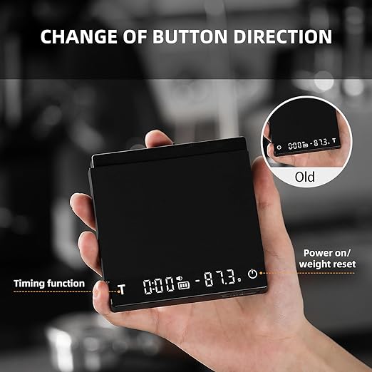 MHW-3BOMBER Mini Coffee Scale with Auto Timing,Electronic Espresso Scale,Type-C Rechargeable Coffee Weight Scale,Tare Function,g/oz,LED Display,Digital Scale for Coffee/Kitchen,White ES6034W-OS