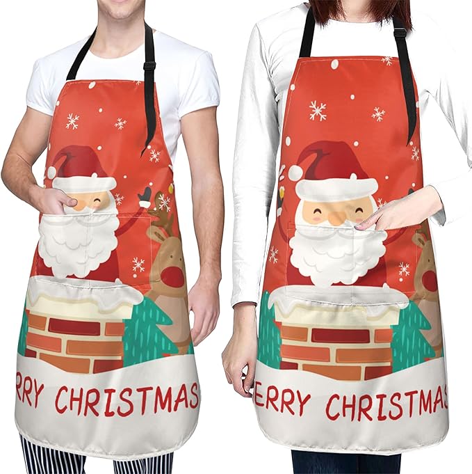 Funny Animal Apron with 2 Pockets Waterproof for Men Women Kitchen Garden Decor