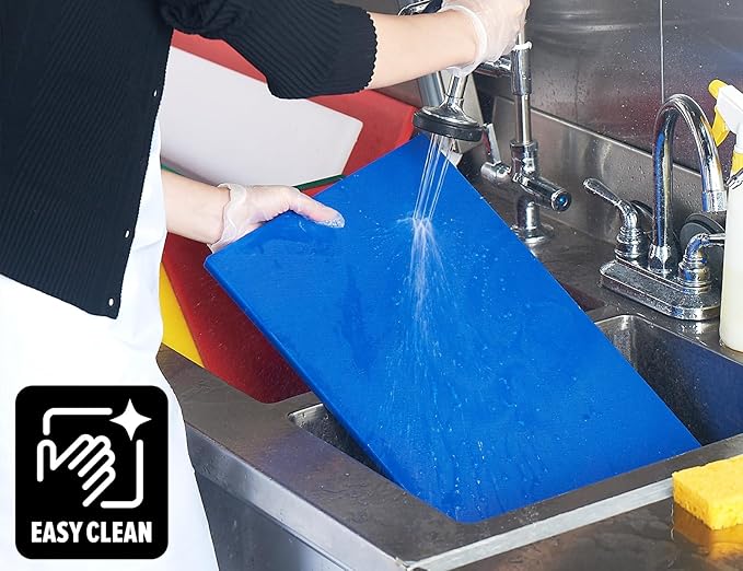 CURTA 2 Pack Blue Cutting Boards for Kitchen, 20" x 14" x 0.5" Coded Plastic Commercial Chopping Board with Anti Slip Surface Dishwasher Safe