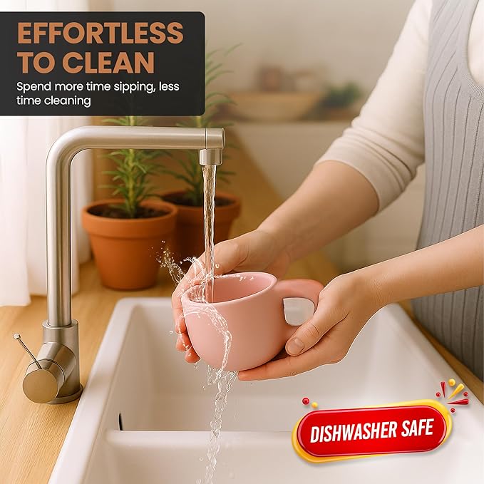 10oz Nordic Ceramic Coffee and Tea Mug – Cute Novelty Cup and Saucer Perfect for Coffee Lovers Gifts and Kitchen Essentials (White w/Black Speckles)