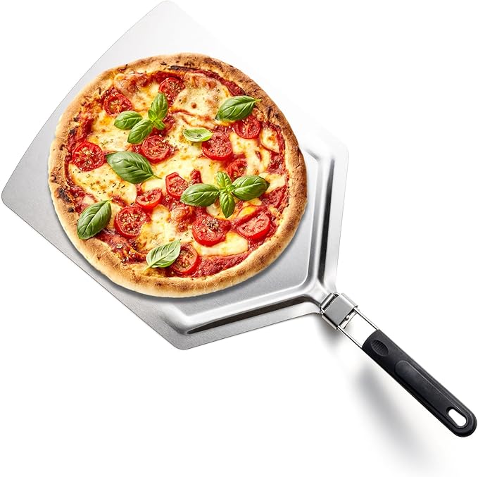 Outset Pizza Peel, Stainless Steel Pizza Paddle With Folding Handle, 25.5" x 13"