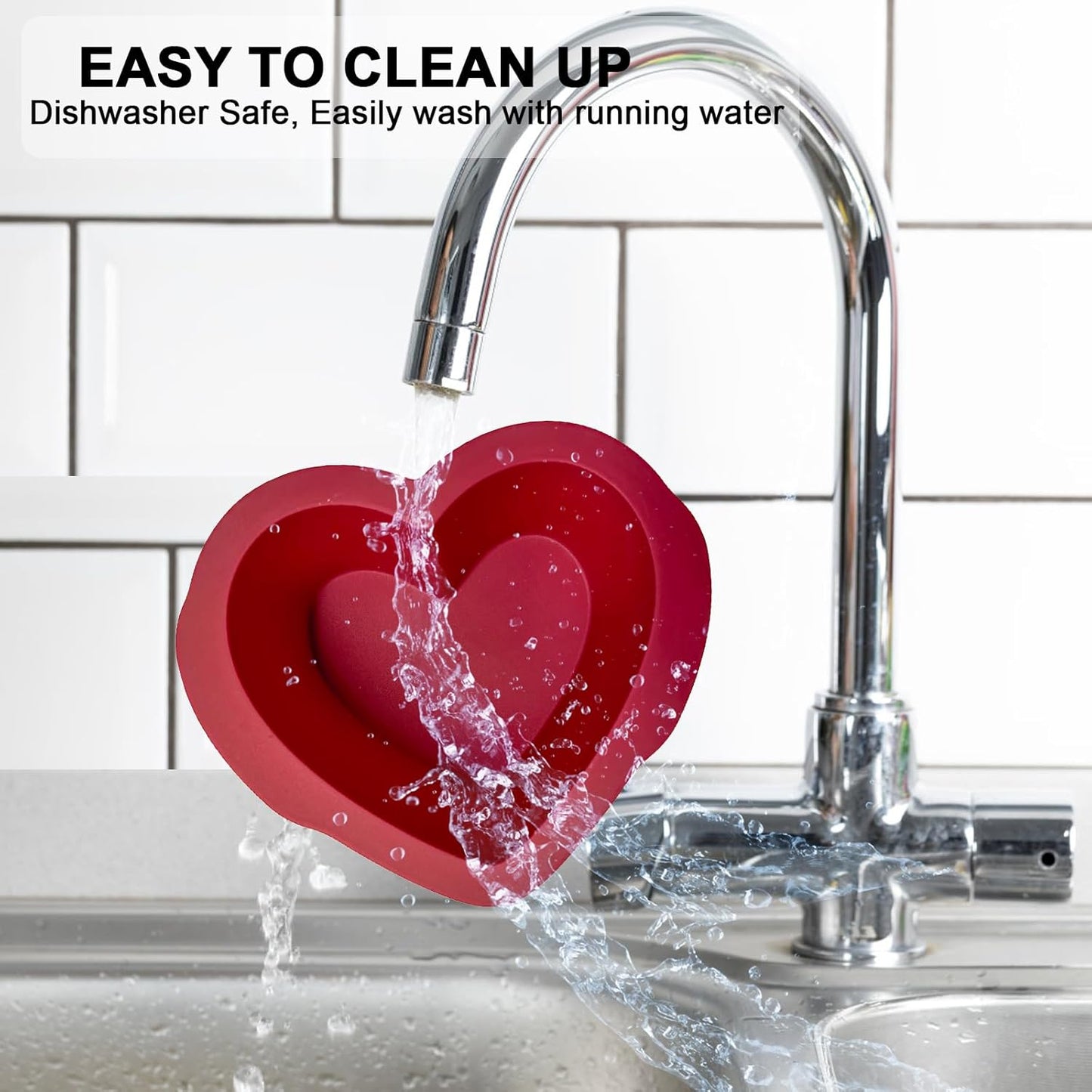 Silicone Heart Shaped Cake Pans Set of 4, NonStick Easy Release Heart Silicone Mini Cake Molds for Baking Bread, 4X2 inch Brownies Pan Set for Oven, Microwave, Air Fryer and Freezer