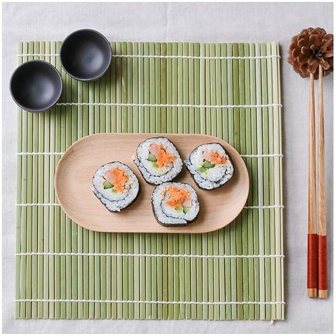JapanBargain, Sushi Making Kit, 2 Green Bamboo Sushi Rolling Mats with Natural Bamboo Rice Paddle, Sushi Roller Mat Set for Beginners and Home Chefs