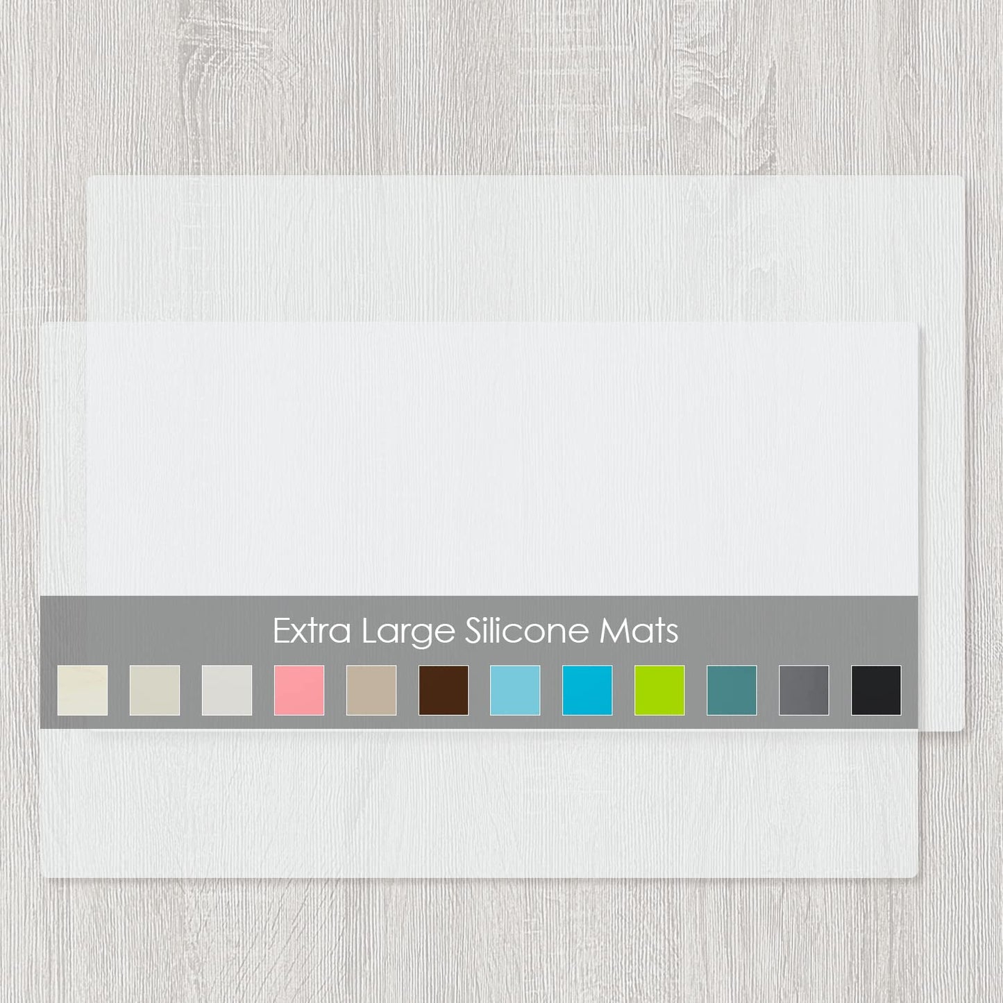 2 Pack Oversize Silicone Table Mats, Silicone Placemat Set of 2 for Baking Craft Pastry Non-Stick, Heat Resistant Waterproof Nonskid Countertop Protector Mat (Translucent, 23.6''x15.75'')