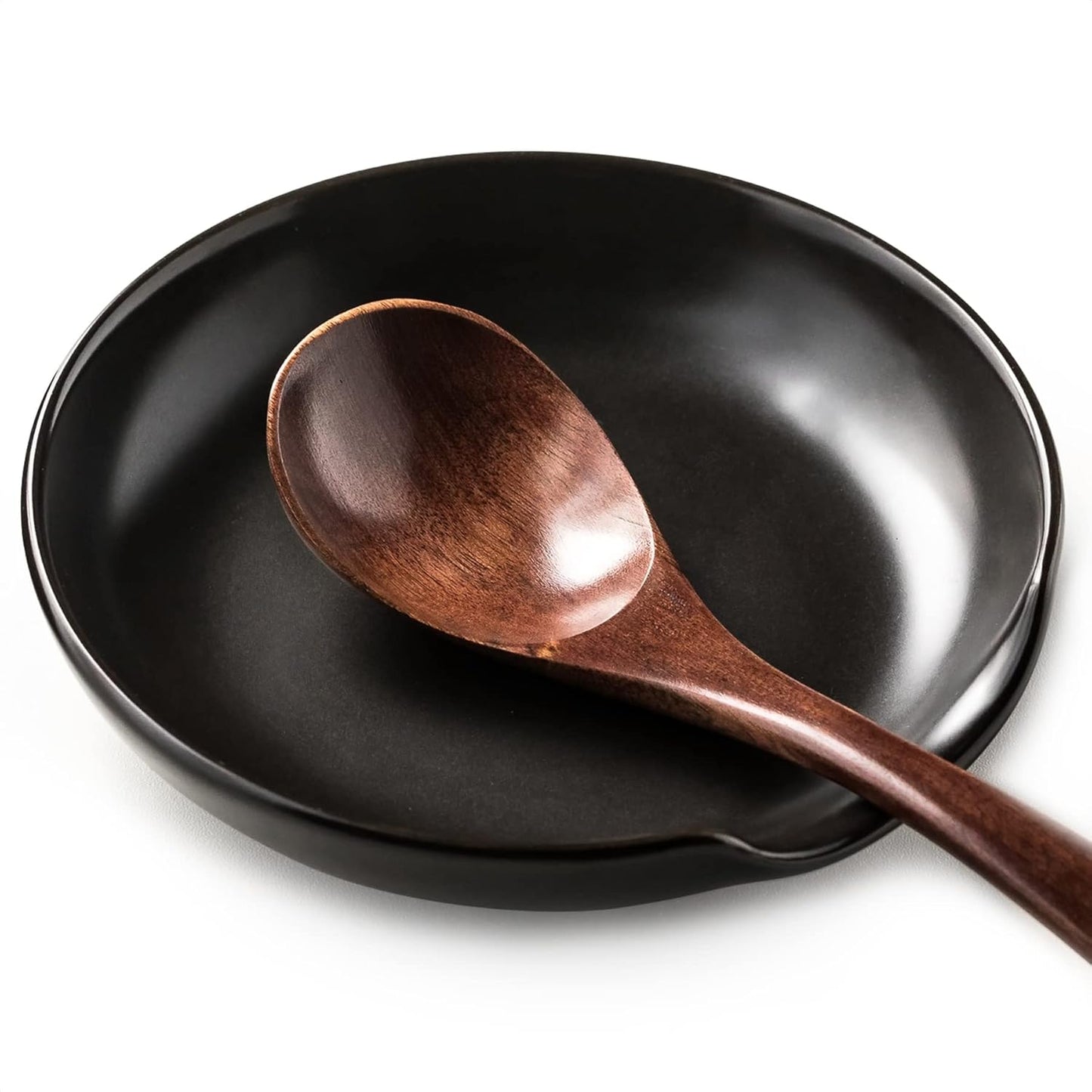 Spoon Rest for Stove Top, Cooking Spoon Rest & Spoon Holder for Stove Top, Kitchen Utensil Holder for Spoons Ladles Tongs Spatula for Housewarming Gift, Black