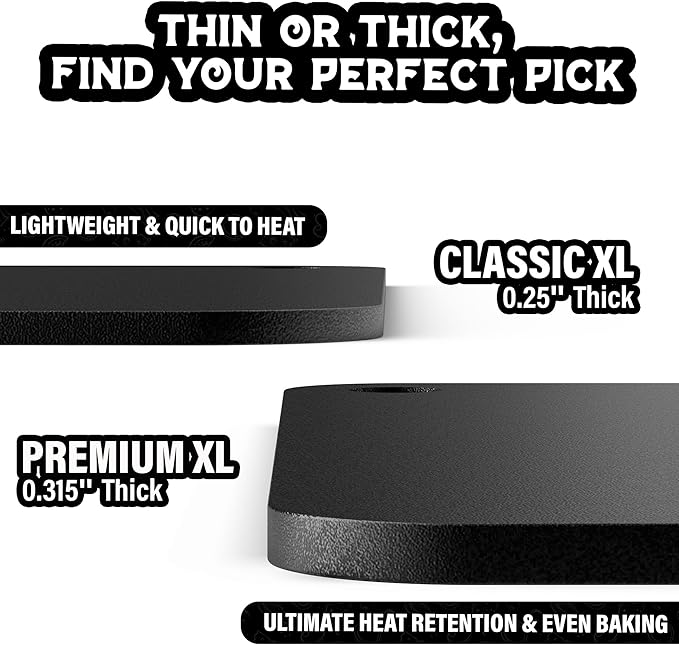 Primica Pizza Steel XL for Oven Extra Thick 0.315" - Durable Steel as Alternative to Pizza Stone - High Quality for BBQ Grill and Bakings